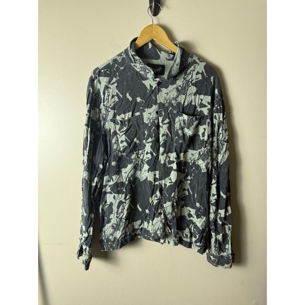 Welcome Skateboards Diver‎ Long Sleeve Button Shirt Mens L Multicolor AOP